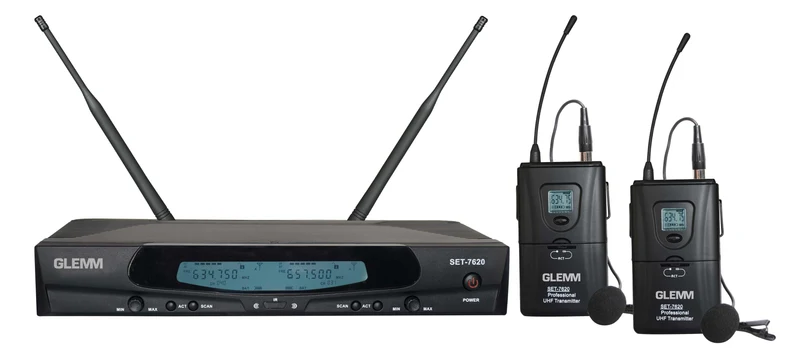 GLEMM SET 7620LAV Radiomicrofono UHF con doppio lavalier
