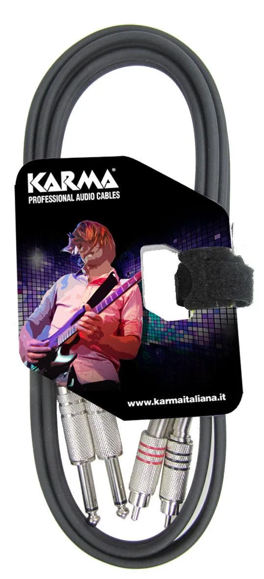 KARMA CA 8271M Cavo audio 1,5 mt 2 RCA - 2 Jack 6,3