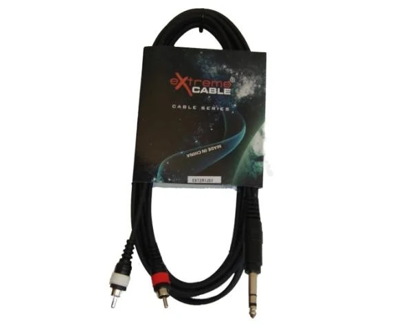 EXTREME 2R1JS3 CAVO 2 RCA MASCHIO - 1 JACK MASCHIO STEREO 1/4" 6.3mm