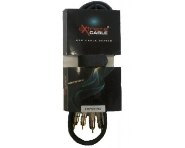 EXTREME 2R2R1PRO 2RCA MASCHIO -2RCA MASCHIO PRO 1 MT CONNETTORI IN METALLO SMONTABILI