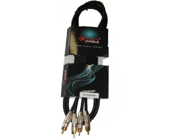 EXTREME 2R2R2PRO CAVO AUDIO DI SEGNALE SCHERMATO 2 CONNETTORI RCA MASCHIO - 2 CONNETTORI RCA MASCHIO CONNETTORI SMONTABILI IN METALLO LUNGHEZZA 2 METRI