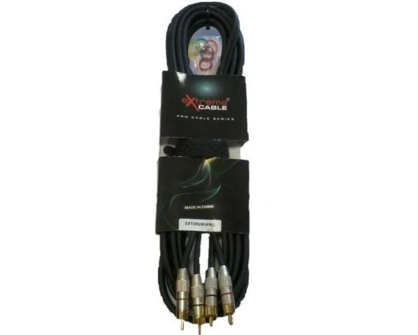 EXTREME 2R2R5PRO 2RCA MASCHIO -2RCA MASCHIO CAVO AUDIO DI SEGNALE SCHERMATO 5 MT