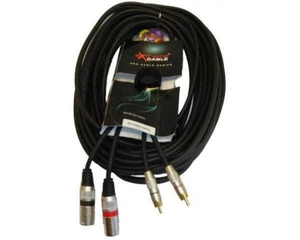 EXTREME 2R2X10PRO 2 RCA MASCHIO - 2 XLR MASCHIO CAVO AUDIO DI SEGNALE SCHERMATO 10 MT