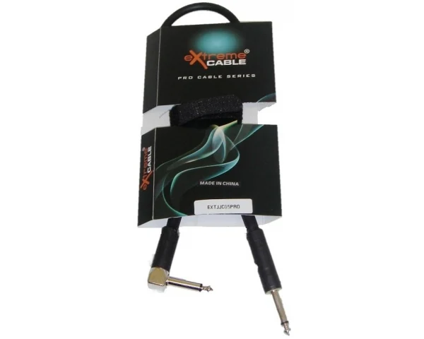 EXTREME JJC05PRO CAVO JACK 1/4" 6,3mm-JACK CURVO MONO 1/4" 6,3mm MT 0.5 T