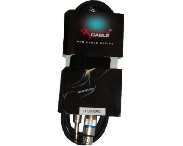 EXTREME JSXF2PRO CAVO AUDIO DI SEGNALE SCHERMATO CON 1 JACK STEREO 1/4" 6.3mm- 1 CONNETTOR XLR FEMMINA CONNETTORI SMONTABILII IN METALLO LUNGHEZZA 2 METRI