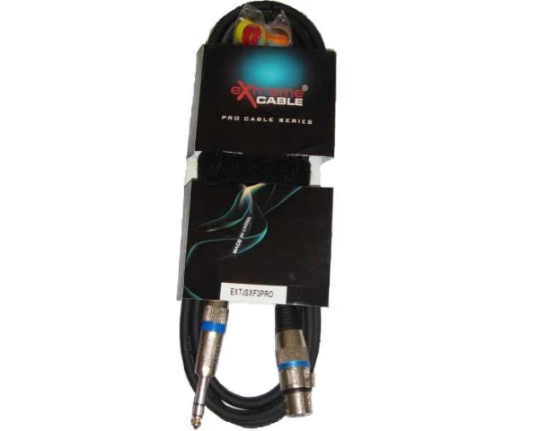 EXTREME JSXF3PRO CAVO JACK STEREO 1/4" 6.3mm -XLR FEMMINA CAVO AUDIO DI SEGNALE SCHERMATO 3 MT.