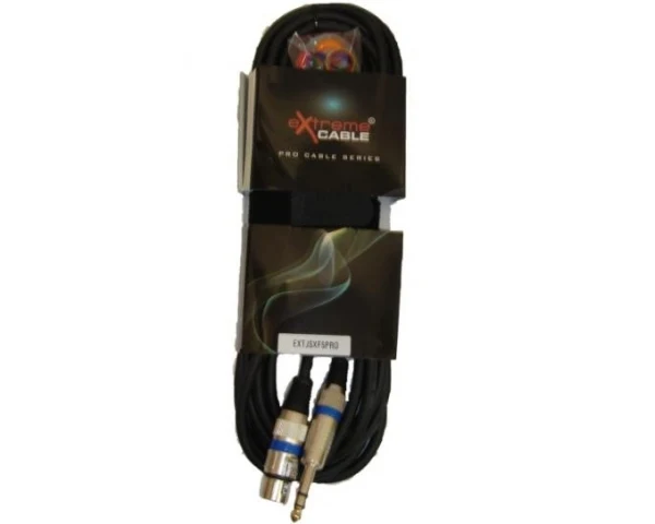 EXTREME JSXF5PRO CAVO JACK STEREO 1/4" 6.3mm- XLR FEMMINA CAVO AUDIO DI SEGNALE SCHERMATO 5 MT.