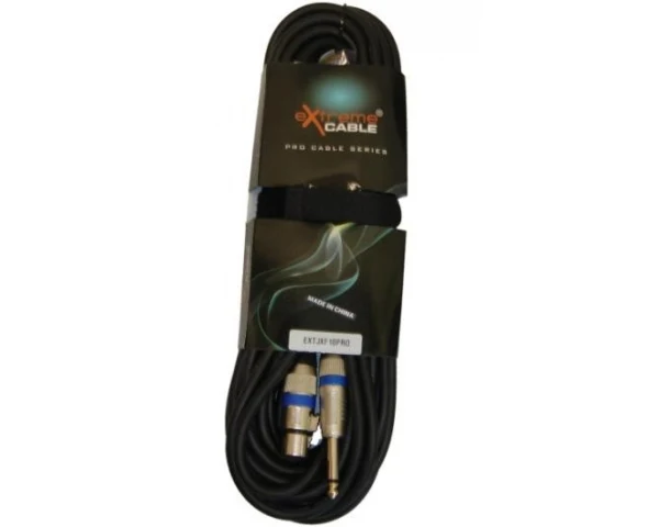 EXTREME JXF10PRO CAVO JACK MONO 1/4" 6.3mm - XLR FEMMINA CAVO AUDIO DI SEGNALE SCHERMATO 10 MT