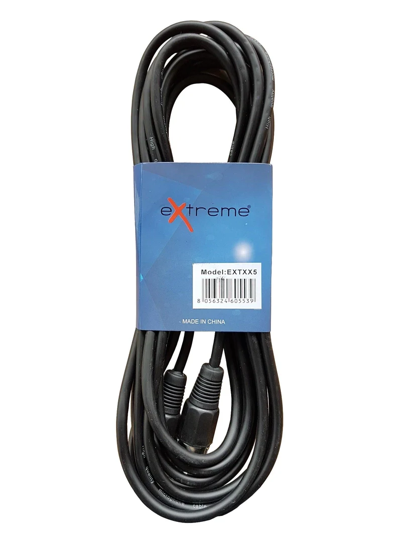 EXTREME CAVO MICROFONO/CASSE 5 METRI 1 CONNETTORE XLR MASCHIO 1 FEMMINA CAVO MICROFONICO 6.5MM