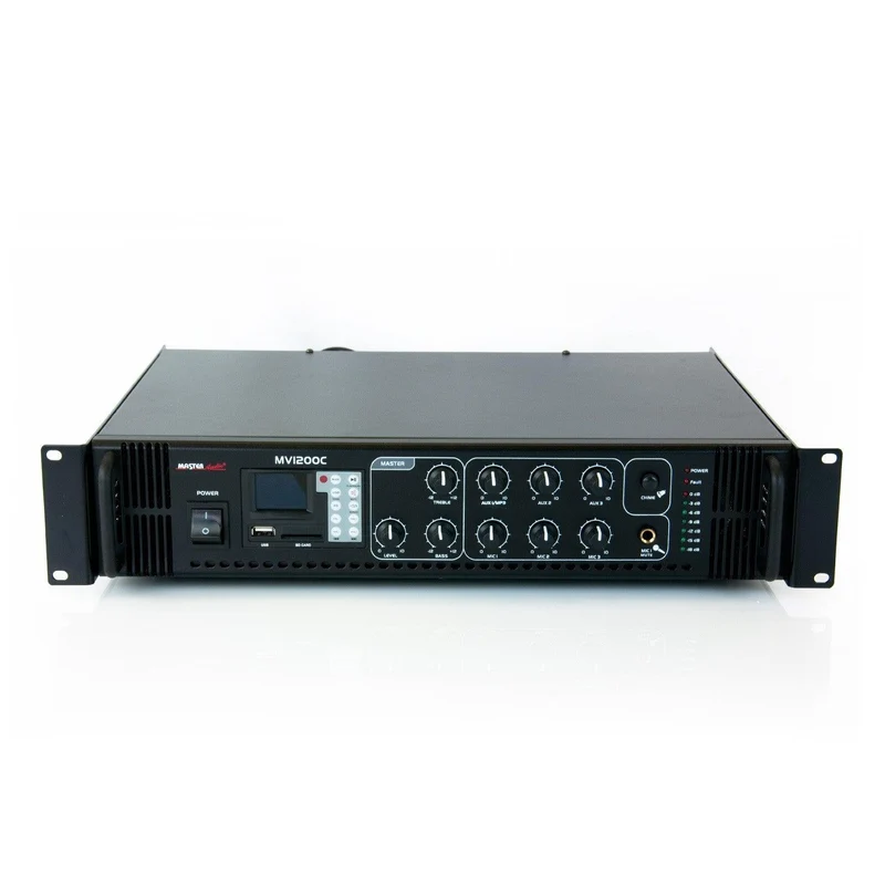 Amplificatore filodiffusione 100V 4/16 ohm Master Audio MV1200CRE + lettore MP3 e radio FM