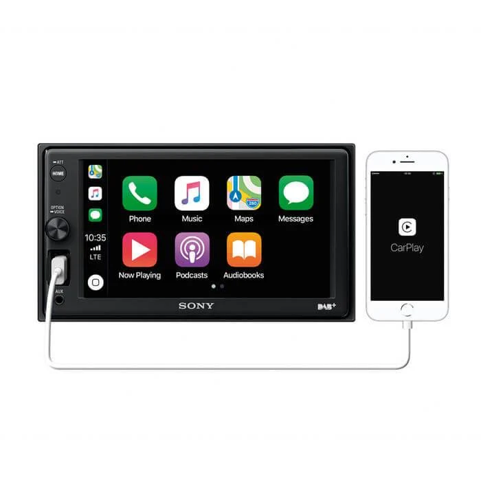 SONY XAV-AX1005KIT autoradio 2 DIN con DAB+, Bluetooth 3.0, Apple Car Play + antenna DAB inclusa!