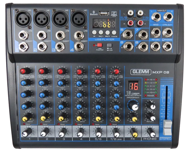GLEMM MXP 08 Mixer microfonico 8 canali