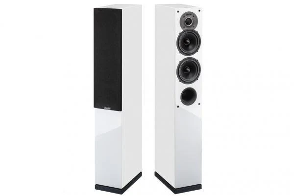 Indiana Line TESI 542 LB (Coppia) Diffusori da pavimento molto compatti, 3 vie, 30-120 Watt, 4-8 ohm (High Gloss Bianco)