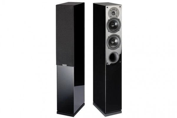 Indiana Line TESI 542 LN (Coppia) Diffusori da pavimento molto compatti, 3 vie, 30-120 Watt, 4-8 ohm (High Gloss Nero)