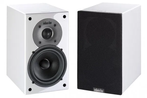 Indiana Line TESI 242 LB Diffusori (Coppia) 2 vie da scaffale, woofer 120 mm 30-80 Watt, 4-8 ohm (High Gloss Bianco)