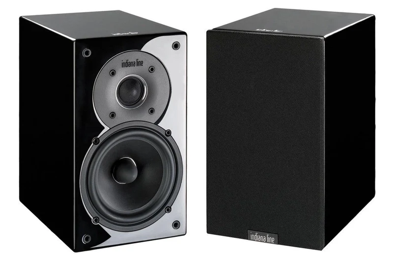 Indiana Line TESI 242 LN Diffusori (Coppia) 2 vie da scaffale, woofer 120 mm 30-80 Watt, 4-8 ohm.(High Gloss Nero)