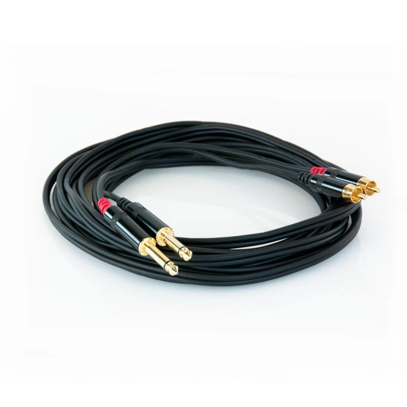 Cavo audio RCA630/5 Master Audio 2 RCA maschi + 2 Jack 6.3mm mono. Lunghezza 5 metri.