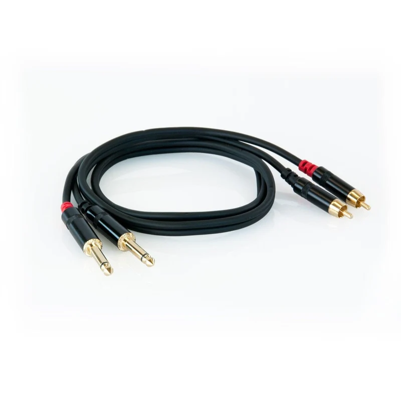 Cavo audio RCA630/1 Master Audio 2 RCA maschi + 2 Jack 6.3mm mono. Lunghezza 1 metro.