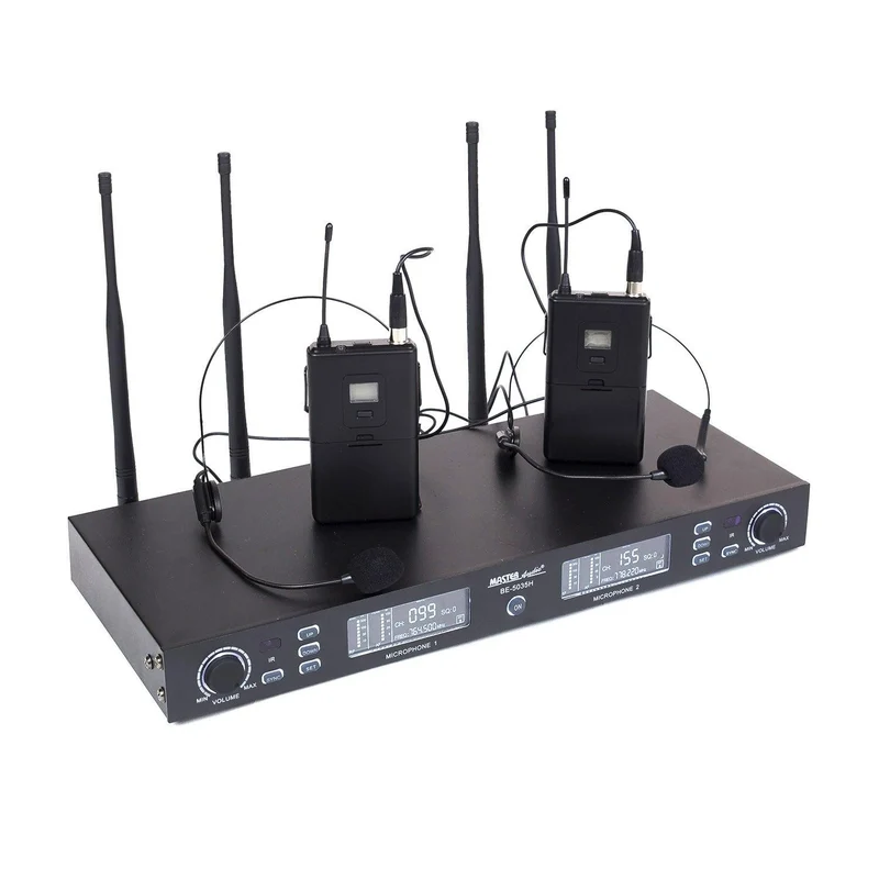 Master Audio BE5035T Radiomicrofoni COPPIA ad archetto sistema wireless UHF doppio canale
