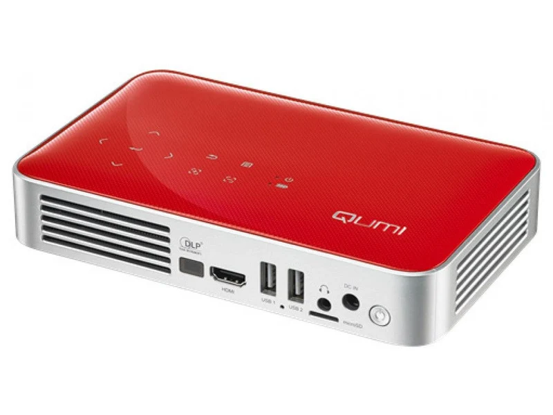 VIVITEK Qumi Q38 Videoproiettore WiFi Tascabile LED DLP 1080p, 1.920x1.080, batteria integrata 12.000 mA - ROSSO