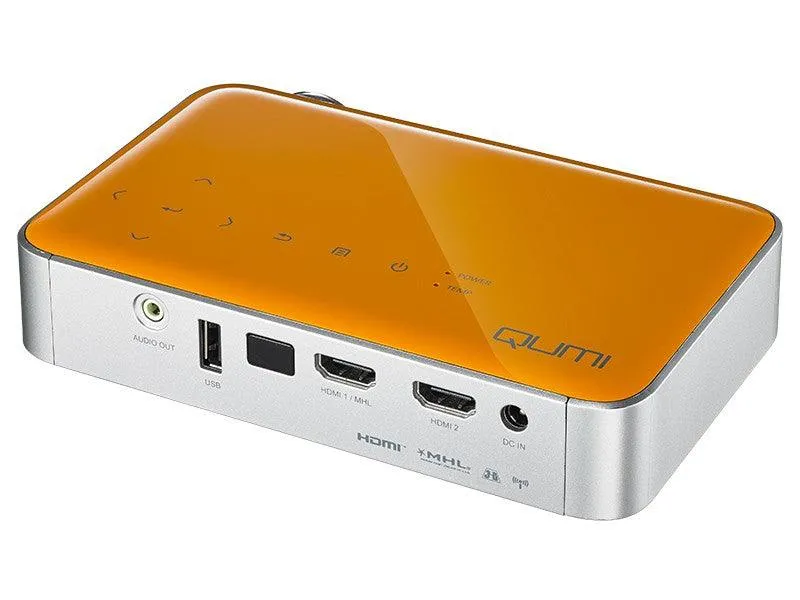 VIVITEK Qumi Q6 Videoproiettore WiFi Tascabile LED DLP WXGA, 1280x720, 800 Lumen - ARANCIO