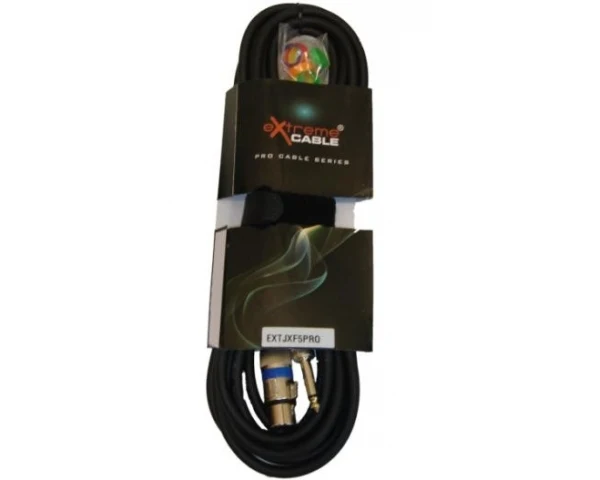 EXTREME JXF5PRO CAVO JACK MONO 1/4" 6.3mm - XLR FEMMINA CAVO AUDIO DI SEGNALE SCHERMATO 5 MT.