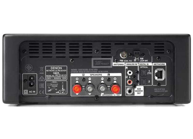 Denon RCD-N10 Sintoamplificatore + Lettore CD network audio 65 + 65W 4ohm Colore nero