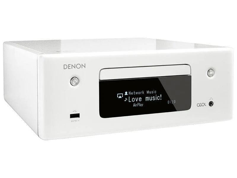 Denon RCD-N10 Sintoamplificatore + Lettore CD network audio 65 + 65W 4ohm Colore bianco