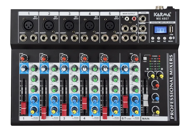 KARMA MX 4807 Mixer 7 canali - REC - MP3 - BLT