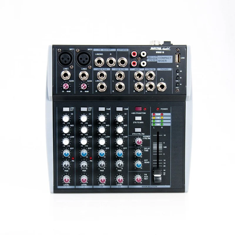 Master Audio MM810 Mixer compatto 2 canali MONO + 2 canali STEREO e ingresso USB
