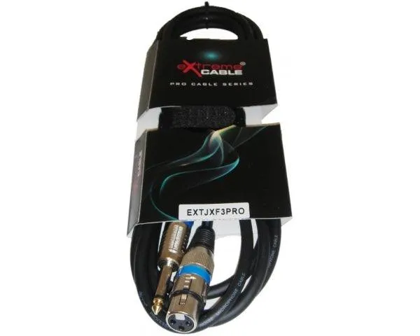 EXTREME CAVO AUDIO 3 METRI 1 CONNETTORE JACK MASCHIO 1 XLR FEMMINA + STRAP + 12 ANELLINI CONNETTORI SMONTABILI METALLO ANTISCIVOLO