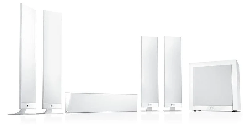 KEF T305 WHITE Sistema Home Theater 5.1 con 4 diffusori T301 + Subwoofer attivo T2