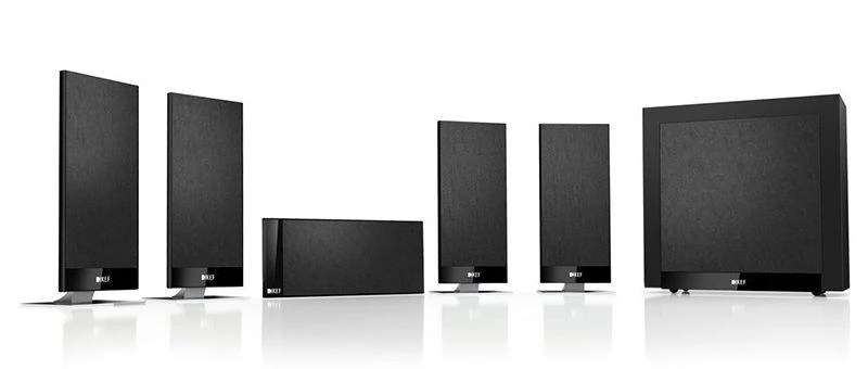 KEF T105 BLACK Sistema Home Theater 5.1 (4x T101 + T101C + T2 subwoofer attivo)