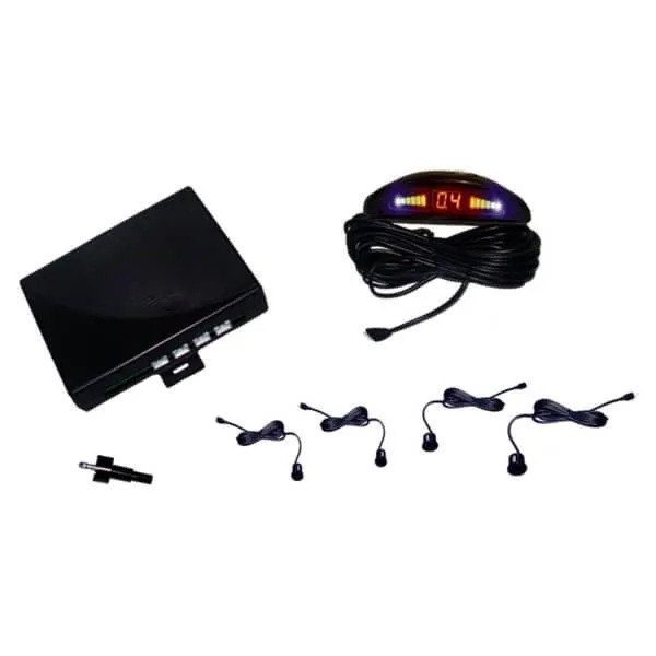 Alkor AK8C012 Kit 4 sensori parcheggio POSTERIORI clip on con buzzer e DISPLAY omologato ECE R-10