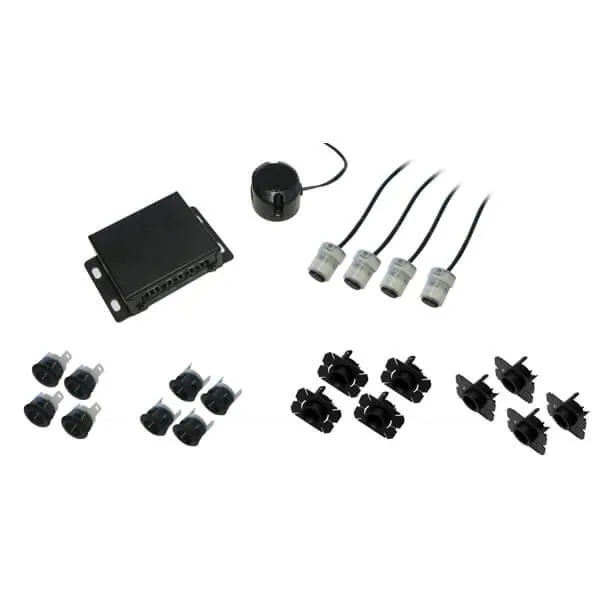 Alkor AK8C006 kit 4 sensori di parcheggio POSTERIORI clip on - flush mount omologato E13 con buzzer