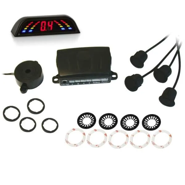 Alkor AK8C005 kit 4 sensori di parcheggio POSTERIORI omologato E8 con buzzer e display