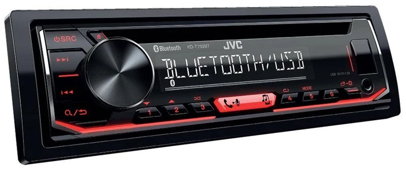JVC KD-T702BT Autoradio 1 DIN con lettore CD, Bluetooth® e USB/ingresso AUX frontali