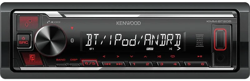 Kenwood KMM-BT205 autoradio 1DIN con Bluetooth, Spotify, USB, AUX-IN