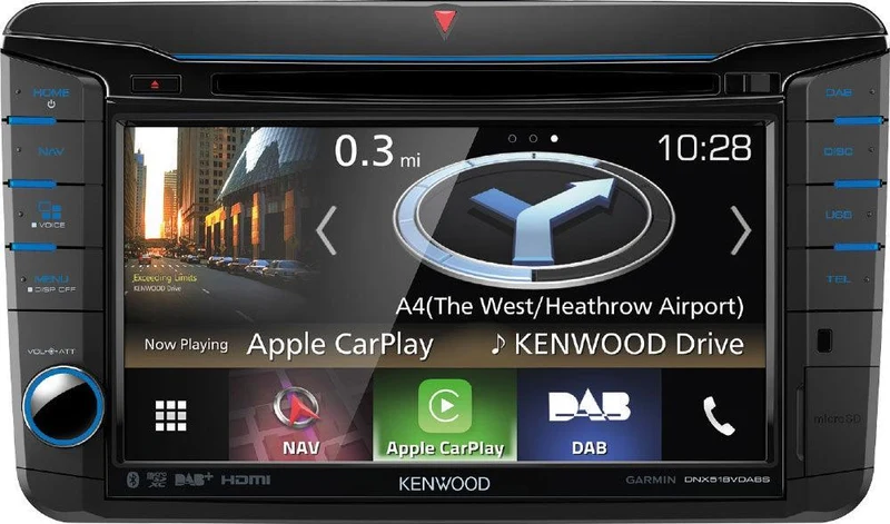 Kenwood DNX518VDABS per VW, Seat, Skoda autoradio 2 DIN con DAB+, GPS, Carplay, Android Auto, Waze Link, Spotify