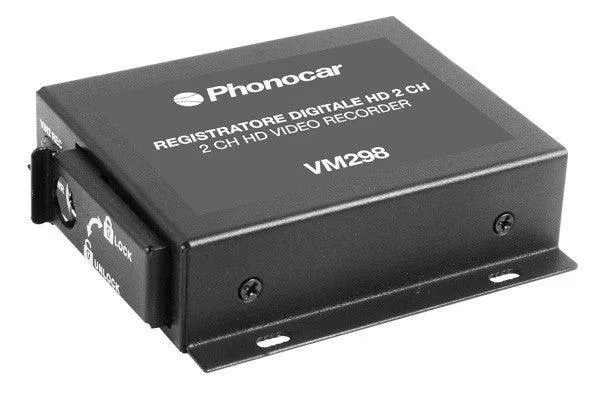 Phonocar VM298 Registratore DVR HD 2 Canali Alimentazione 9-30V