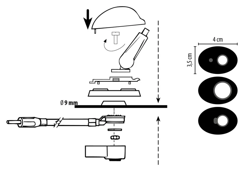 Phonocar 08107 Antenna tetto in gomma per Alfa/Fiat/Lancia senza cavo