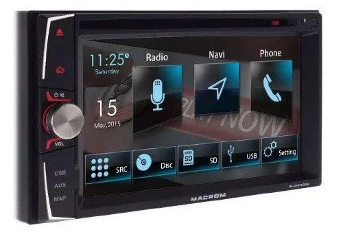 MACROM M-DVD6000 Media Station con GPS da 6,2 pollici, Bluetooth, CD/DVD/USB e radio