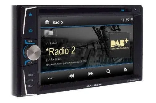 MACROM M-DVD6000DAB autoradio 2 DIN con GPS, Bluetooth, DVD, Radio DAB