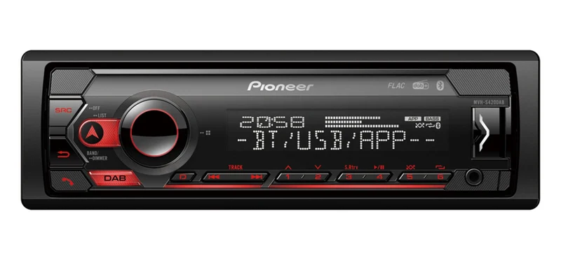 Pioneer MVH-S420DAB con DAB/DAB+, Bluetooth, illuminazione rossa, USB, Spotify