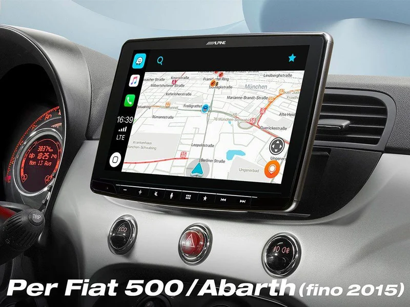 Alpine ILX-F903D-312-B Media Station 9'' per FIat 500 con DAB, Apple CarPlay e Android Auto, colore NERO