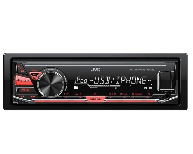 JVC KD-X230 Autoradio 1 DIN Digital Media Receiver con USB/ingresso AUX frontali KD-X230E