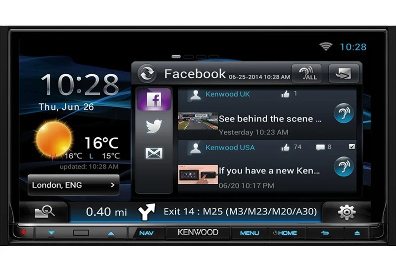 Kenwood DNN9150DAB Autoradio GPS da 7.0 " WVGA rete Wi-Fi e lettore DVD, Bluetooth e DAB