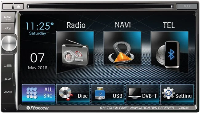 PHONOCAR VM034 SINTO-LETTORE DVD 2 DIN 6,8 " HD BLUETOOTH E GPS