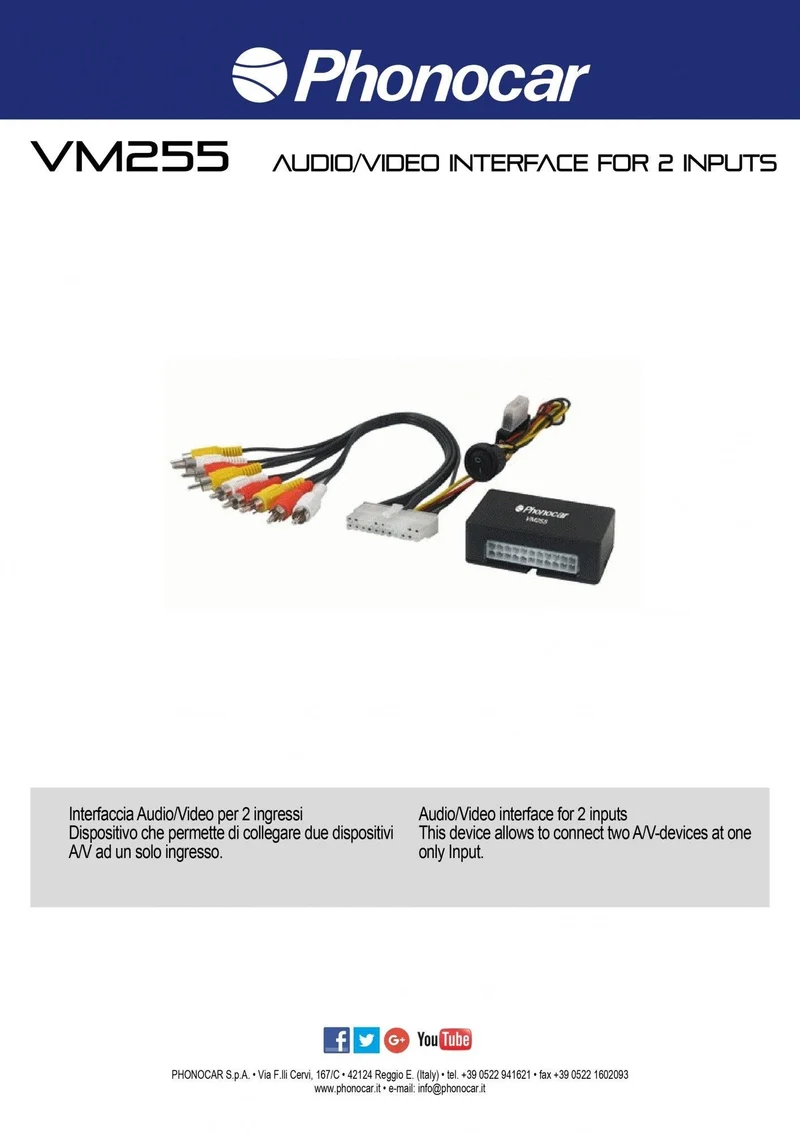 Phonocar VM255 Commutatore Audio/Video 2 ingressi