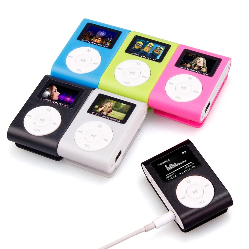 Binmer 2017 MP3 Player USB Clip Mini LCD Screen Support 32GB Micro SD TF Card